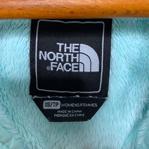 The North Face women's frosty blue Oso hoodie faux fur fleece zip up jacket XS - Picture 8 of 13